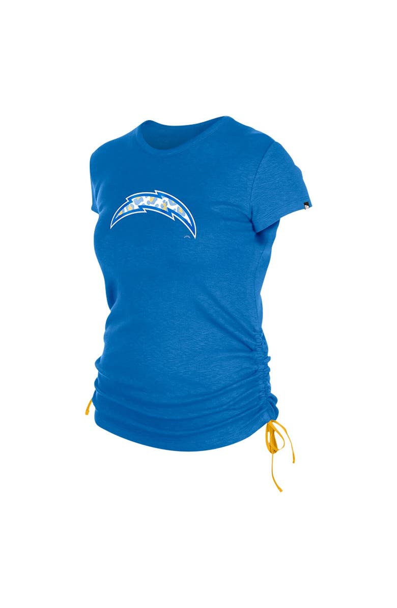 New Era Women's New Era Powder Blue Los Angeles Chargers Ruched Side T-Shirt, Alternate, color, 