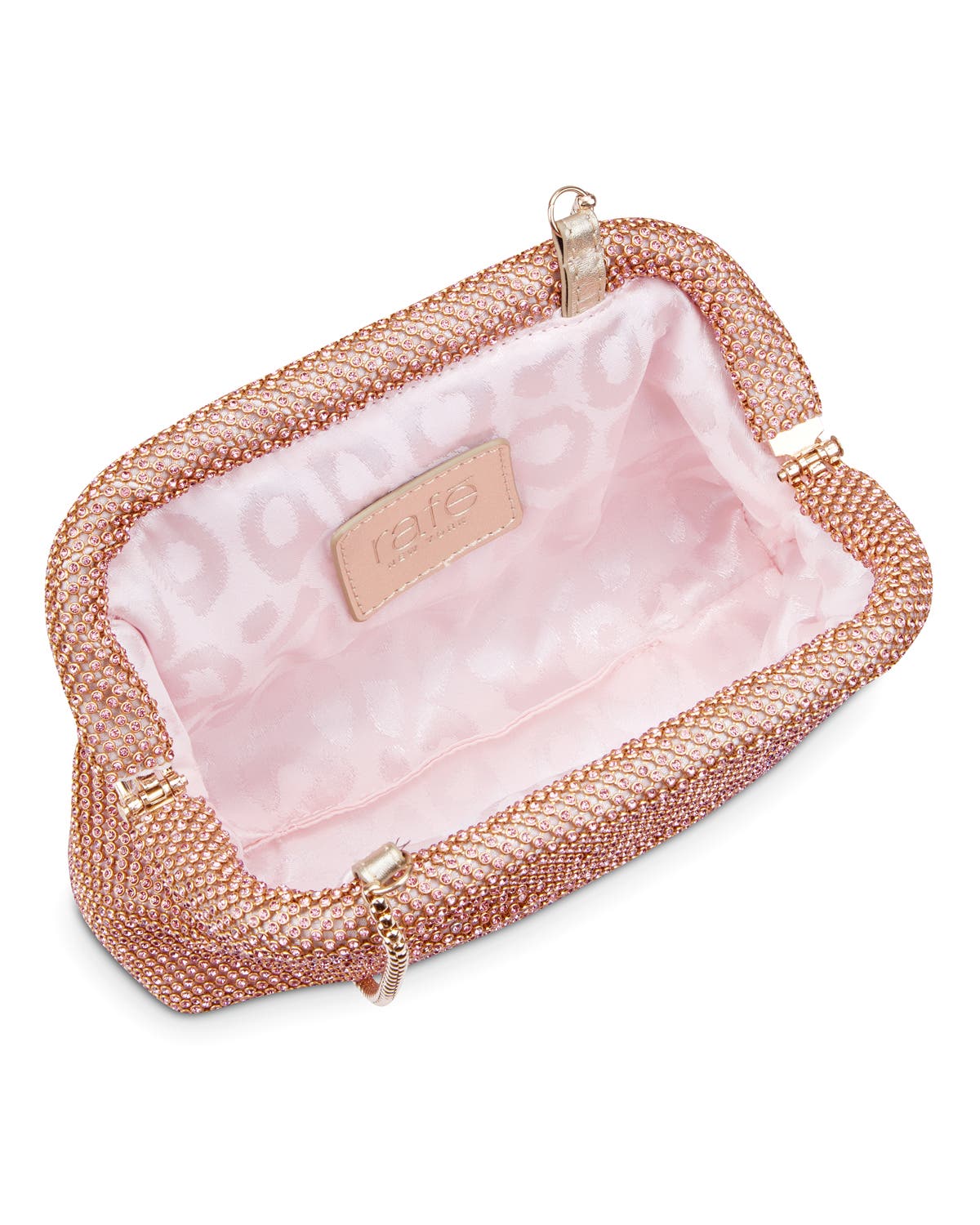 Rafe New York Brooke Diamante Frame Clutch, Alternate, color, Apricot
