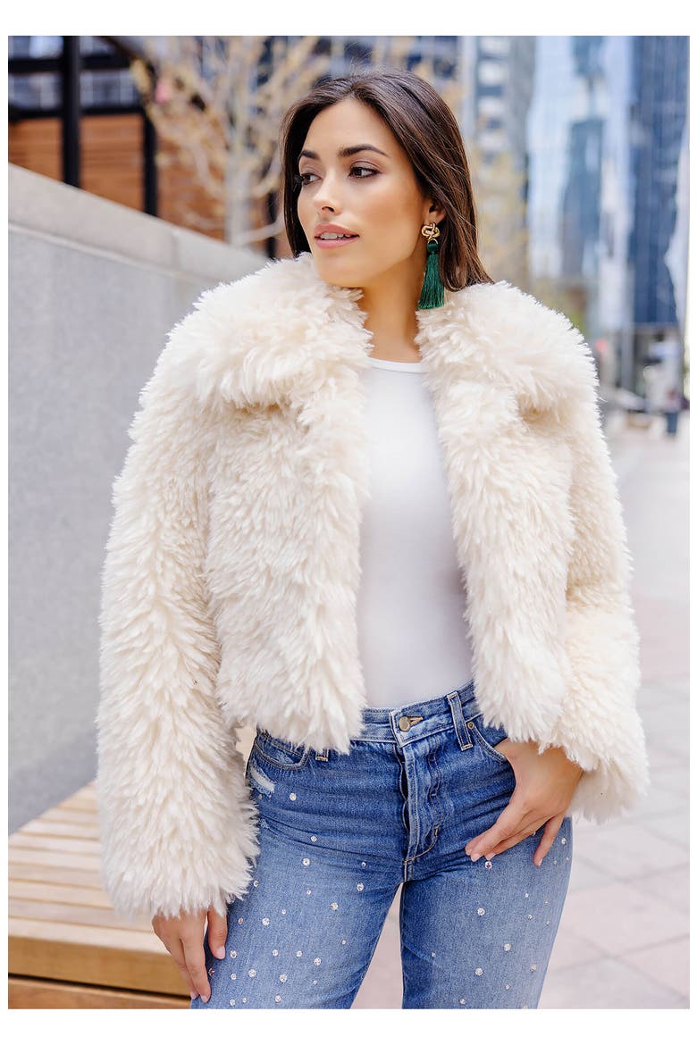 Snowdrift Faux Fur Jacket, Alternate, color, IVORY