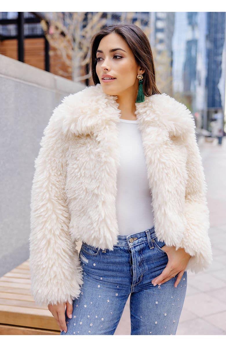 DONNA SALYERS FABULOUS FURS Snowdrift Faux Fur Jacket, Alternate, color,