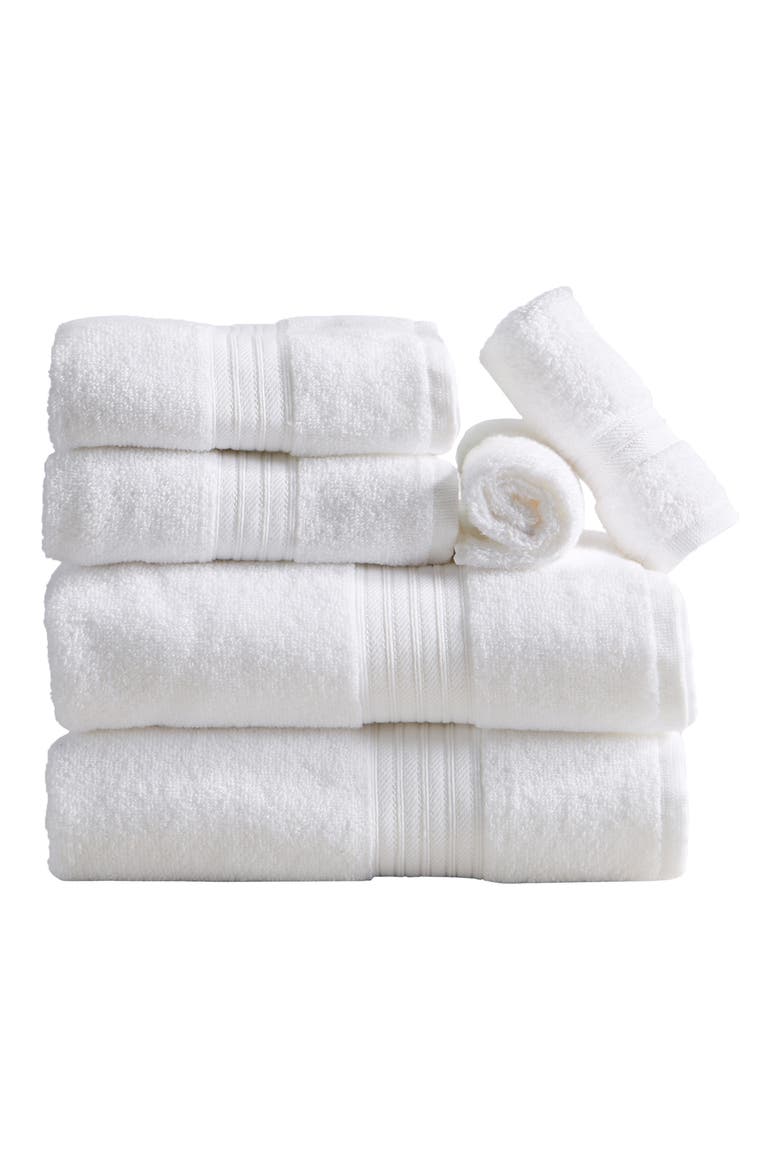 Quick-Dry Cotton 6-Piece Towel Set, Main, color, SOLID - WHITE