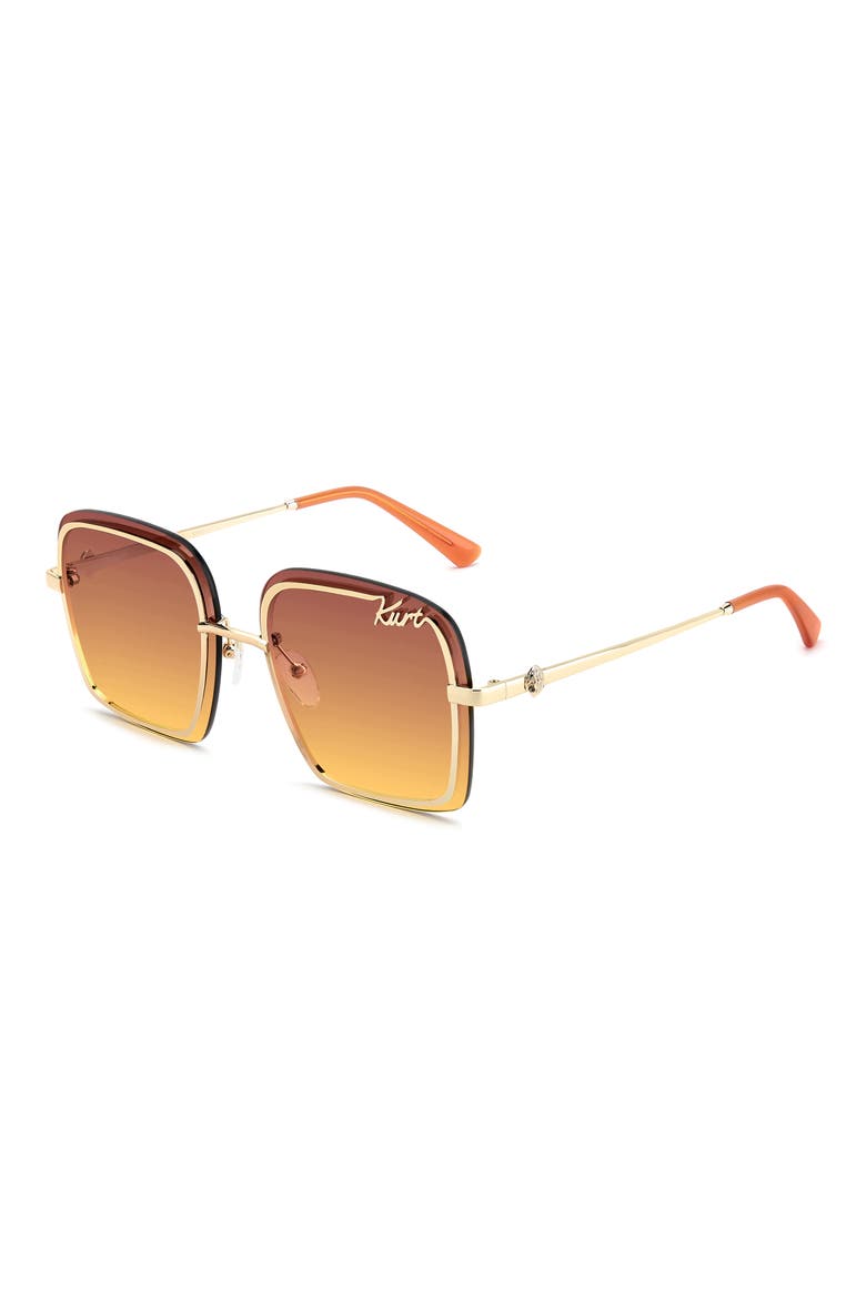 61mm Square Sunglasses, Alternate, color, GOLD/ PLUM SF