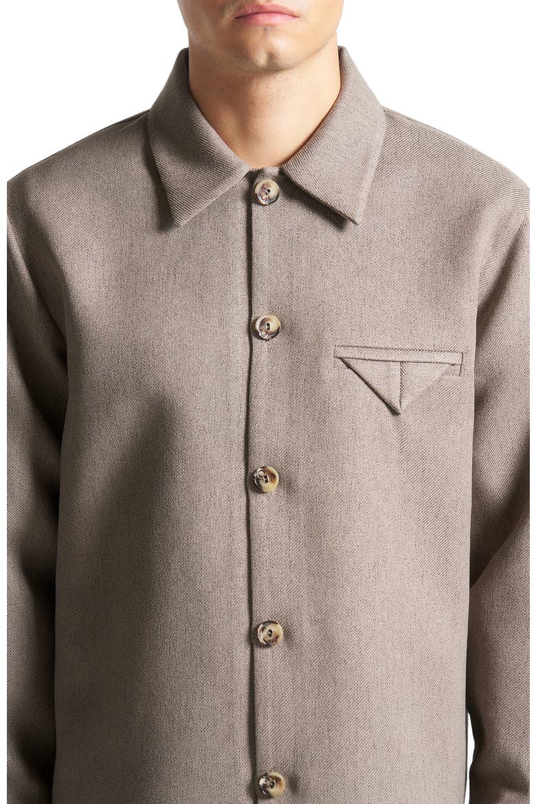 Leo Textured Tailored Long Sleeve Overshirt, Alternate, color, Taupe