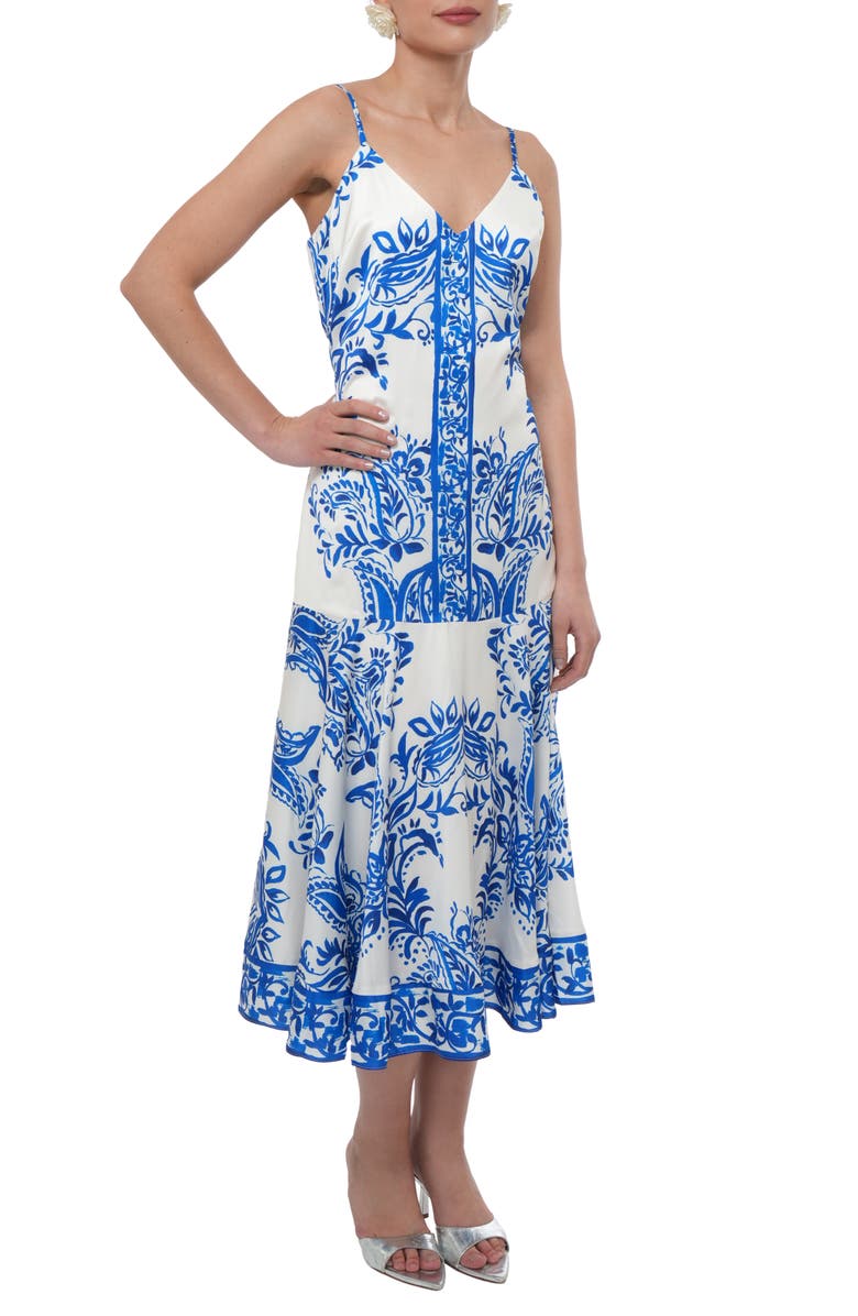 Adelyn Rae Paisley Slipdress, Alternate, color, Electric Blue
