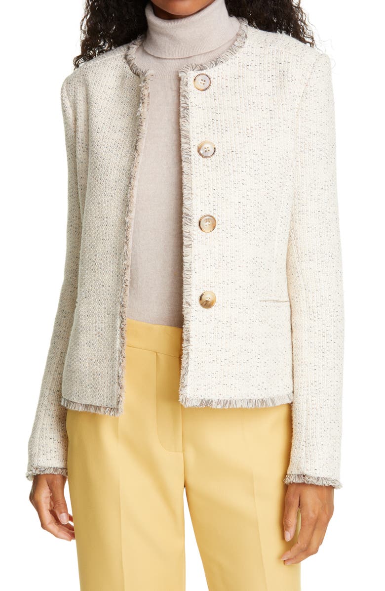 Helene Berman Judy Crop Tweed Jacket, Main, color, 