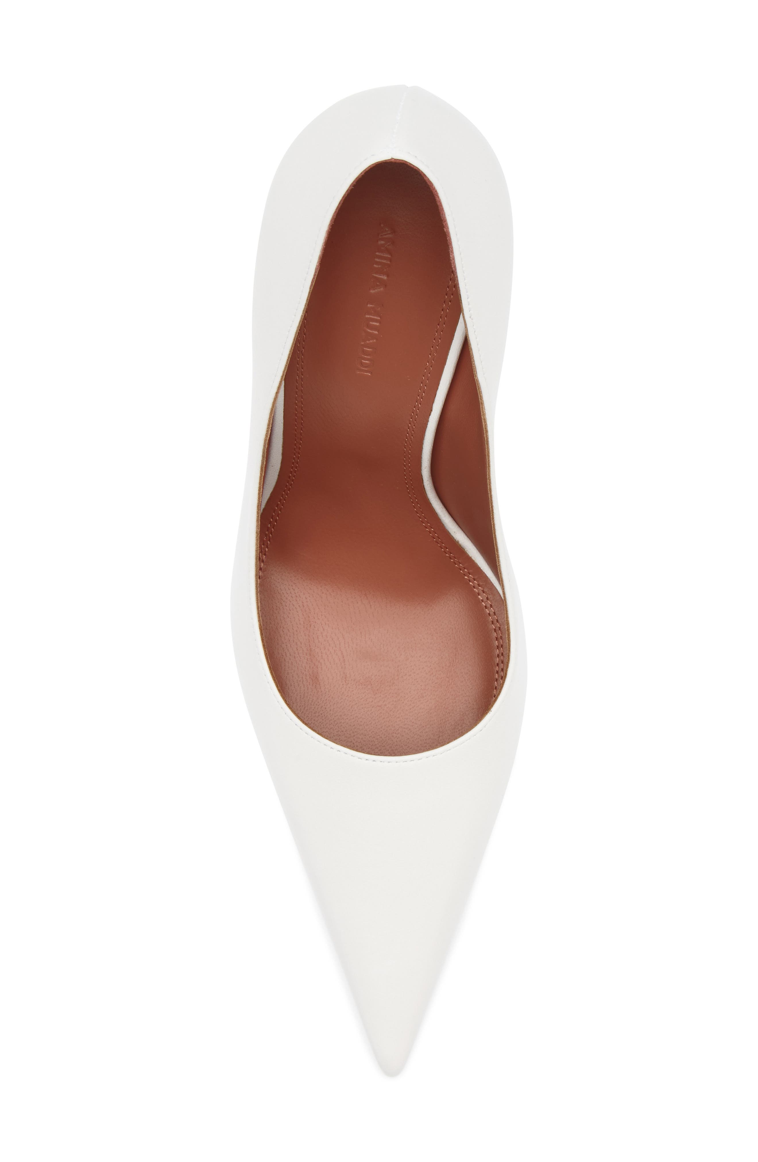 Amina Muaddi Barbara Pointy Toe Pump, Alternate, color, White Nappa