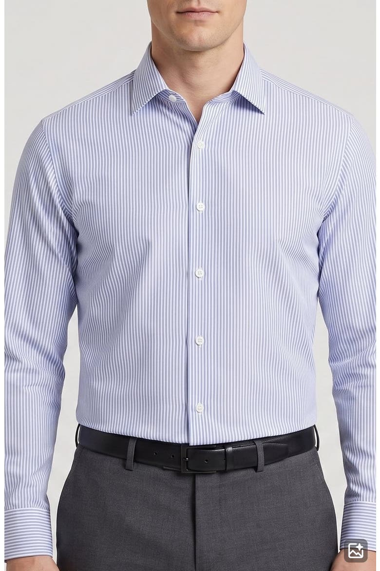 Vertical Stripe Dress Shirt, Main, color, LIGHT BLUE