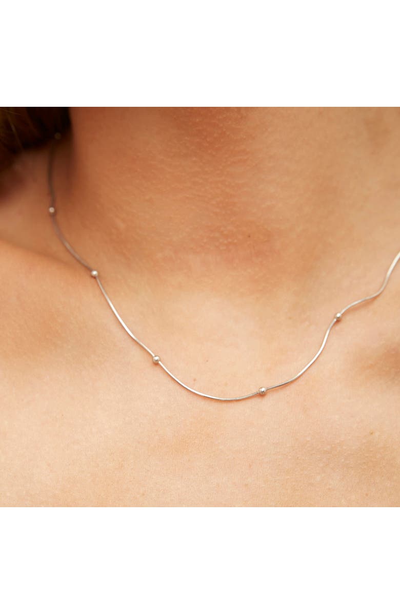 Spero London Italian Bead Chain Sterling Silver Satellite Necklace, Alternate, color, Silver