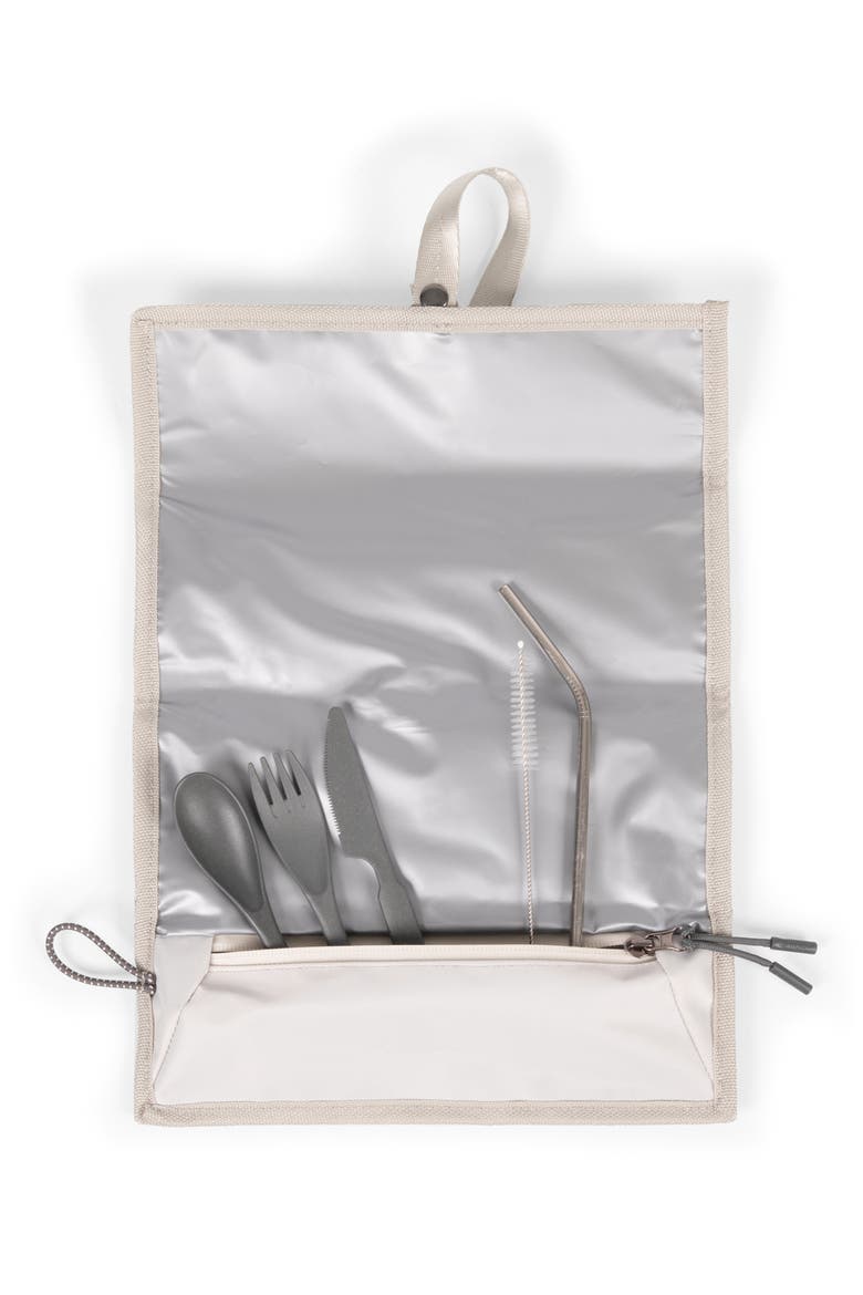 Tarana Lunch Cooler Tote Bag & Utensils, Alternate, color, GRAY