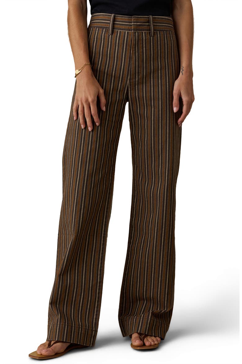 Twill Tide Stripe Slim Straight Leg Pants, Main, color, MAPLE COVE STRIPE