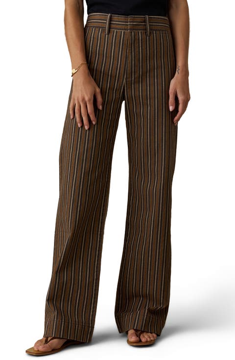 Twill Tide Stripe Slim Straight Leg Pants