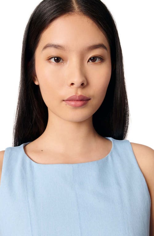 Maje Womens Boat-neck Flared Cotton-blend Mini Dress Bleus In Blue Sky