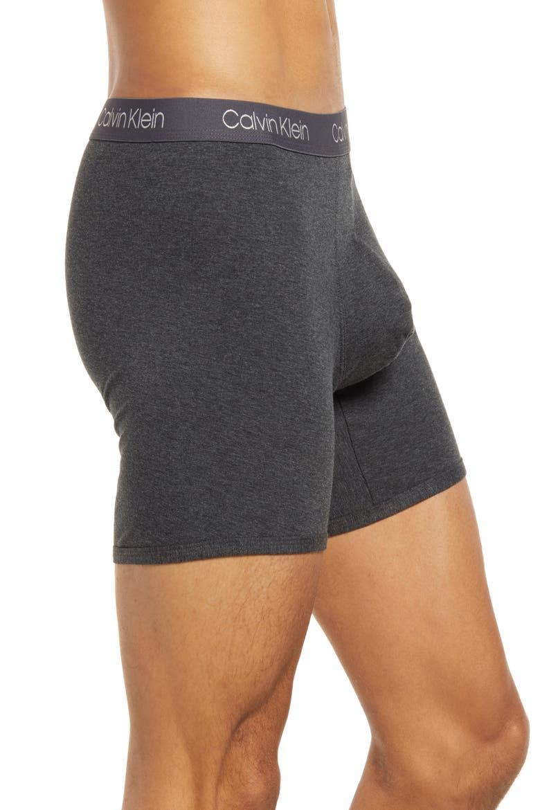 Luxe 3-Pack Stretch Pima Cotton Boxer Briefs, Alternate, color, GREY MULTI