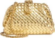 Bottega Veneta Mini Lauren 1980 Intrecciato Metallic Leather Clutch