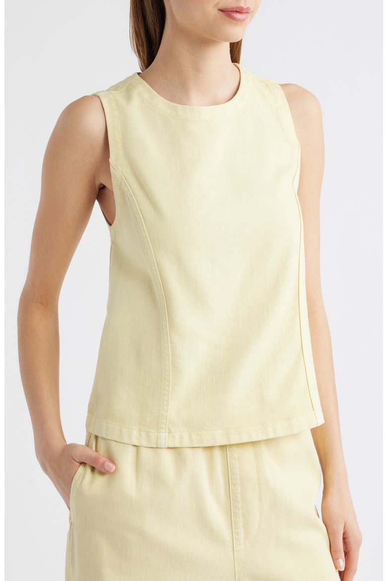 Myla Ultra Featherweight Sleeveless Denim Top, Alternate, color, PASTEL YELLOW
