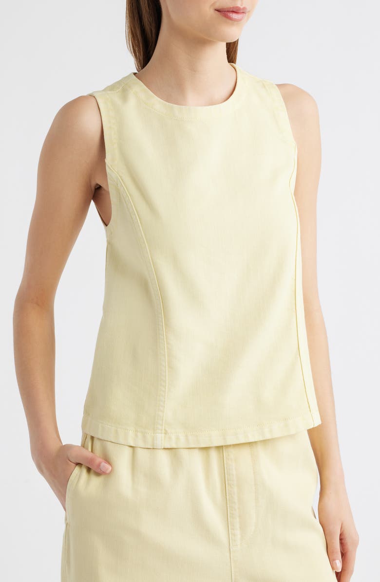 rag & bone Myla Ultra Featherweight Sleeveless Denim Top, Alternate, color, Pastel Yellow