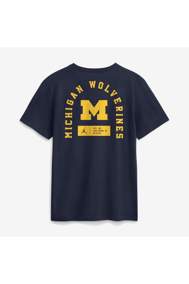 Men's Jordan Brand Navy Michigan Wolverines Primetime Crew T-Shirt, Alternate, color, Navy