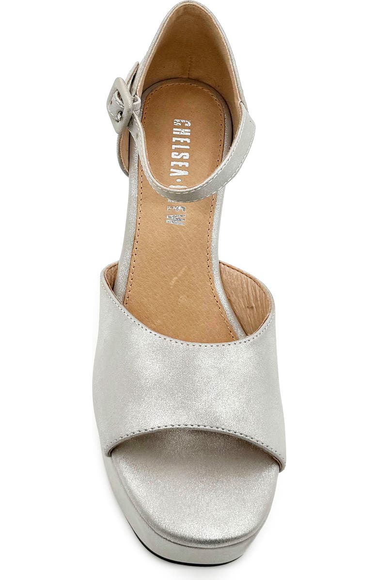 CHELSEA CREW Quill Metallic Platform Sandal, Alternate, color, Silver Pu