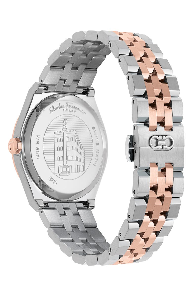 FERRAGAMO Vega Bracelet Watch, 40mm, Alternate, color, Two Tone