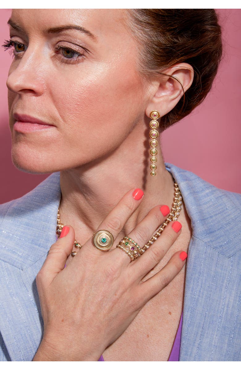 Campbell + Charlotte Evolve Shoulder Duster Earring, Alternate, color, Diamond-Gold