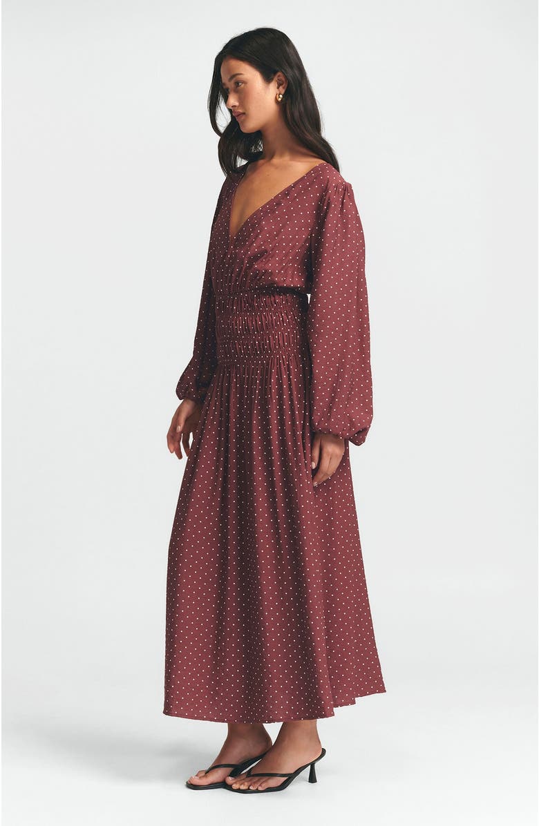 ST MRLO May Gather Dress, Alternate, color, Crimson Spot