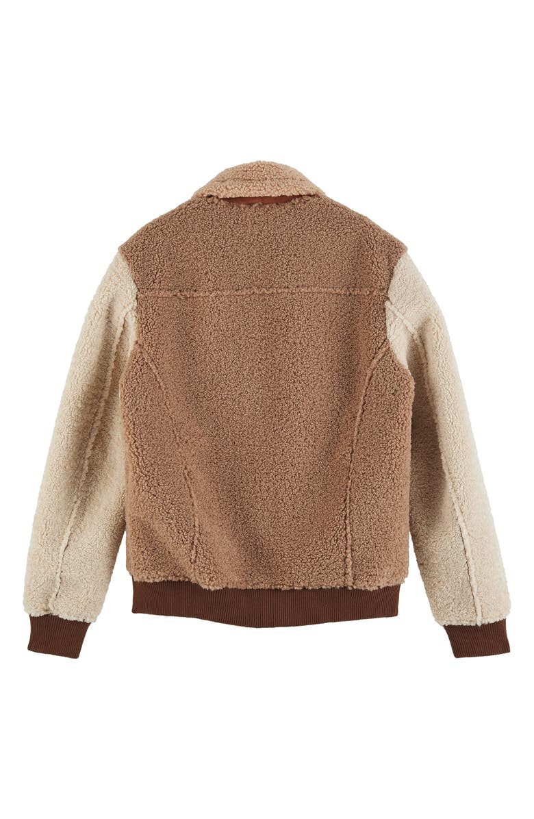Scotch & Soda Colorblock Fleece Bomber Jacket, Alternate, color,
