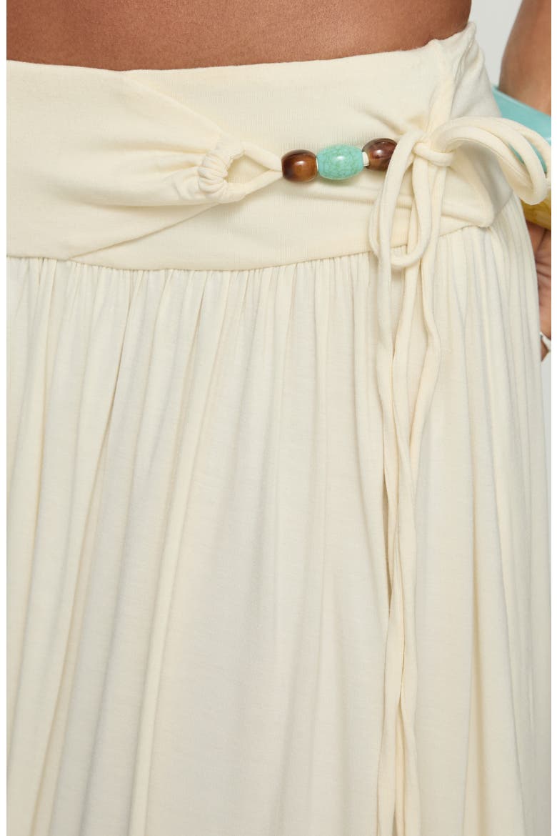 Velvet Storm Tie Detail Maxi Skirt, Alternate, color, CREAM