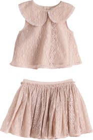 NEXT Kids' Embroidered Lace Top & Skirt Set