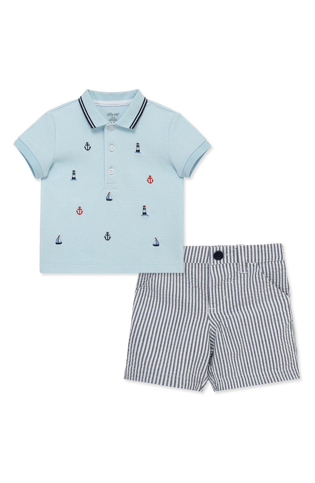 Little Me Nautical Polo & Shorts Set