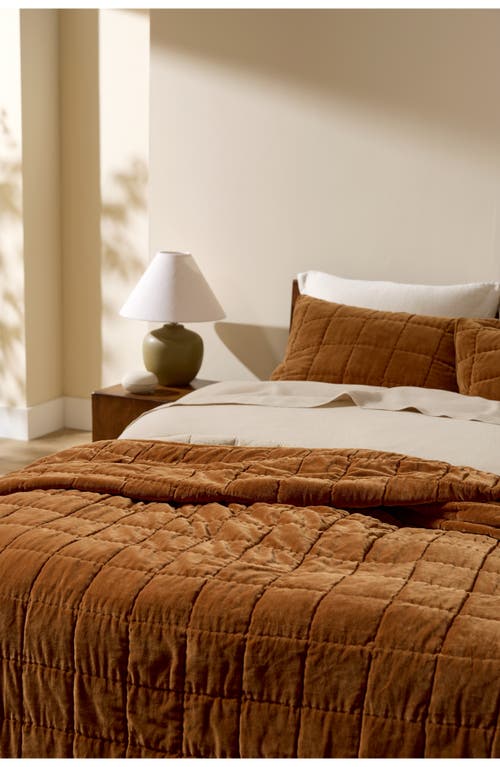 Parachute Set Of 2 Hand Stitched Velveteen Pillow Shams In Brown