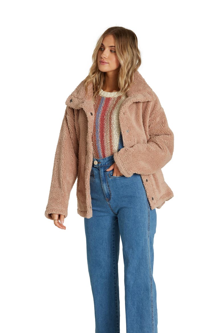 Cozy Days Faux Fur Jacket, Alternate, color, WARM SAND