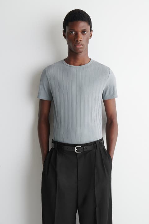 Slim-fit Wide-rib Cotton T-shirt