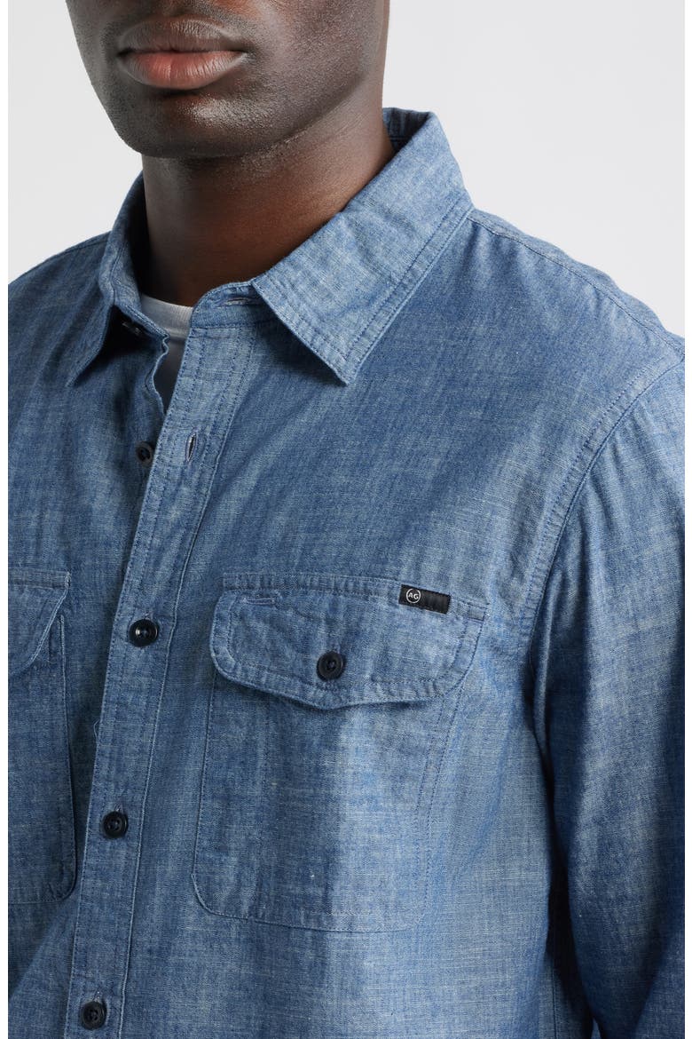 Miller Cotton Chambray Button-Up Shirt, Alternate, color, CHANNEL SKY
