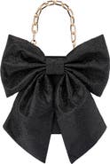 Olga Berg Drew Crystal Bow Top Handle Bag