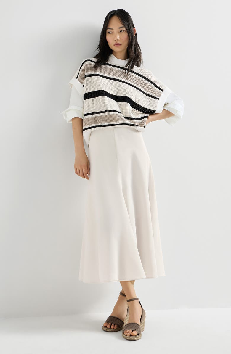 Brunello Cucinelli Cotton organza skirt, Alternate, color, Milk