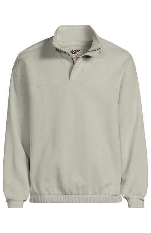 Lands' End Long Sleeve French Terry Vintage Wash Quarter Zip In Neutral