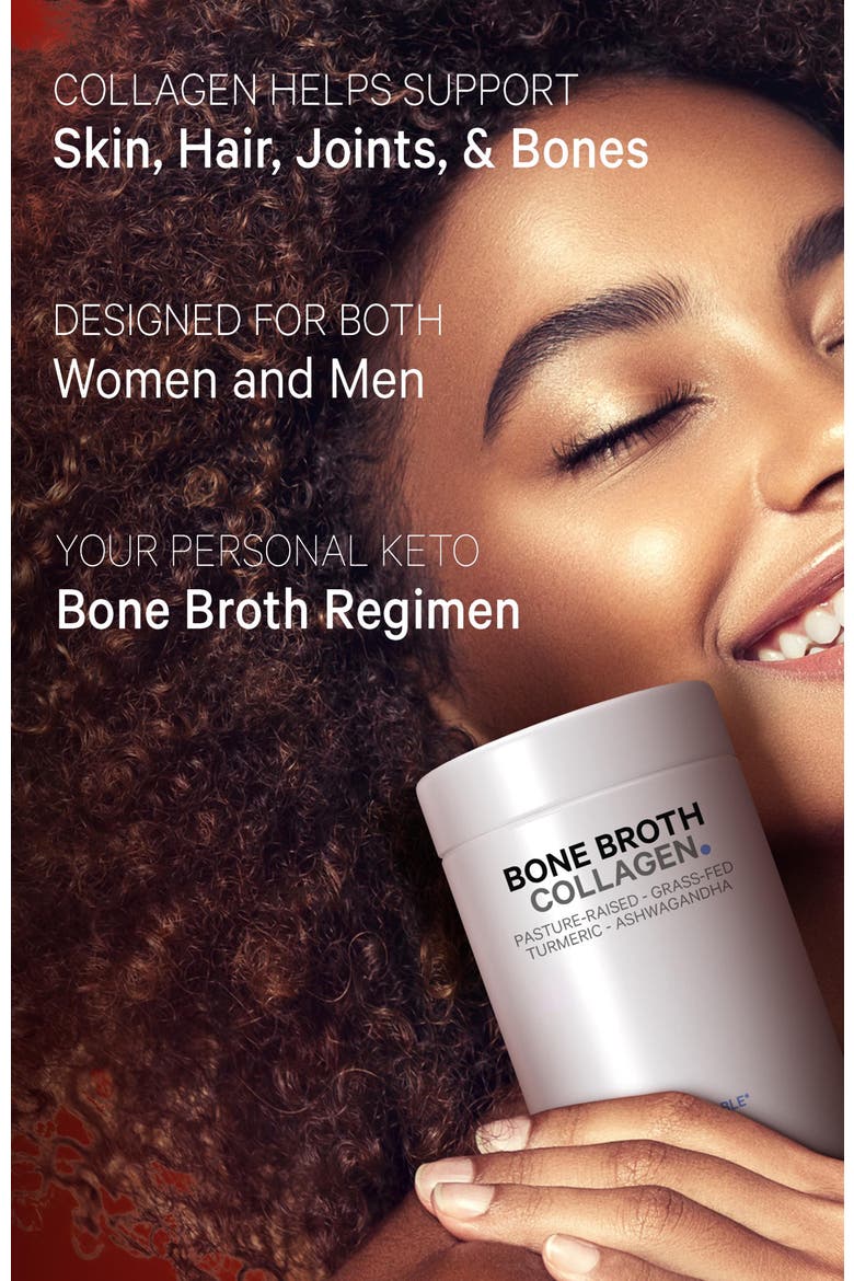 Bone Broth Collagen Peptides Supplement, Alternate, color, White