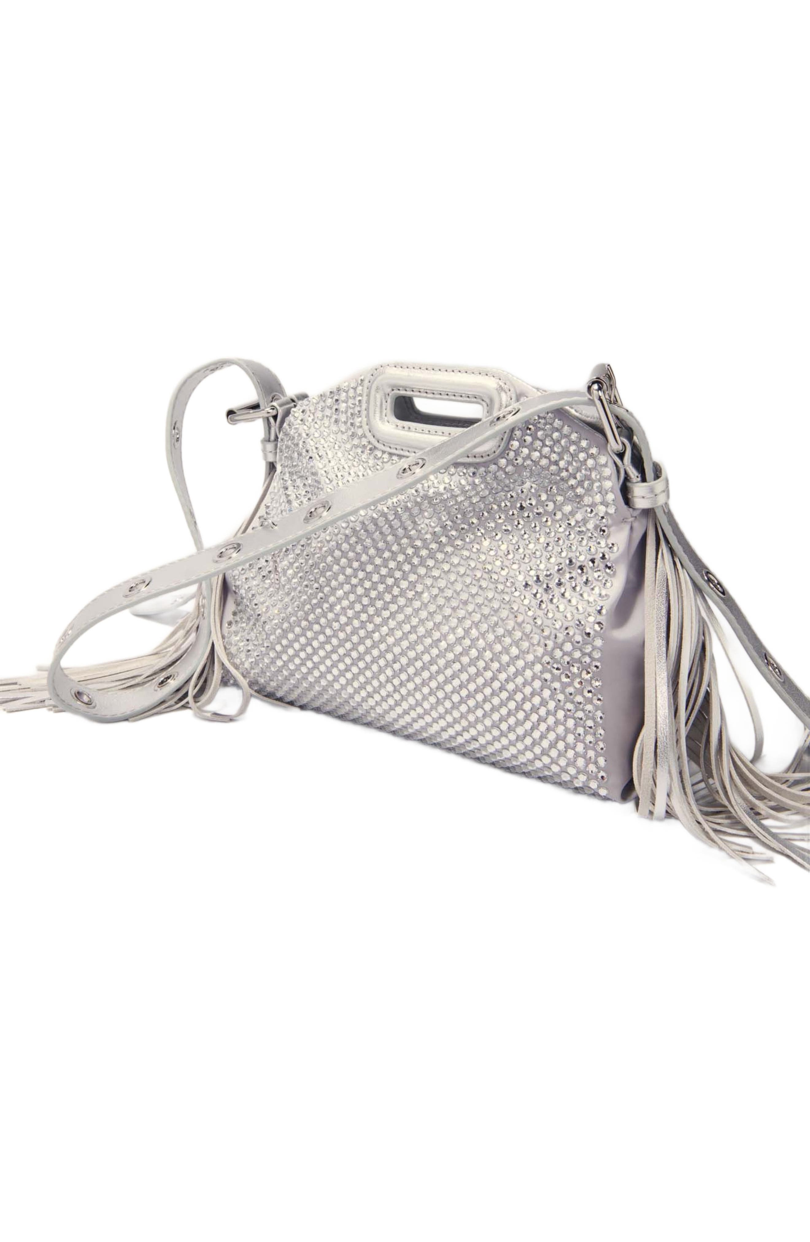 maje Miss M Mini rhinestone bag, Alternate, color, 