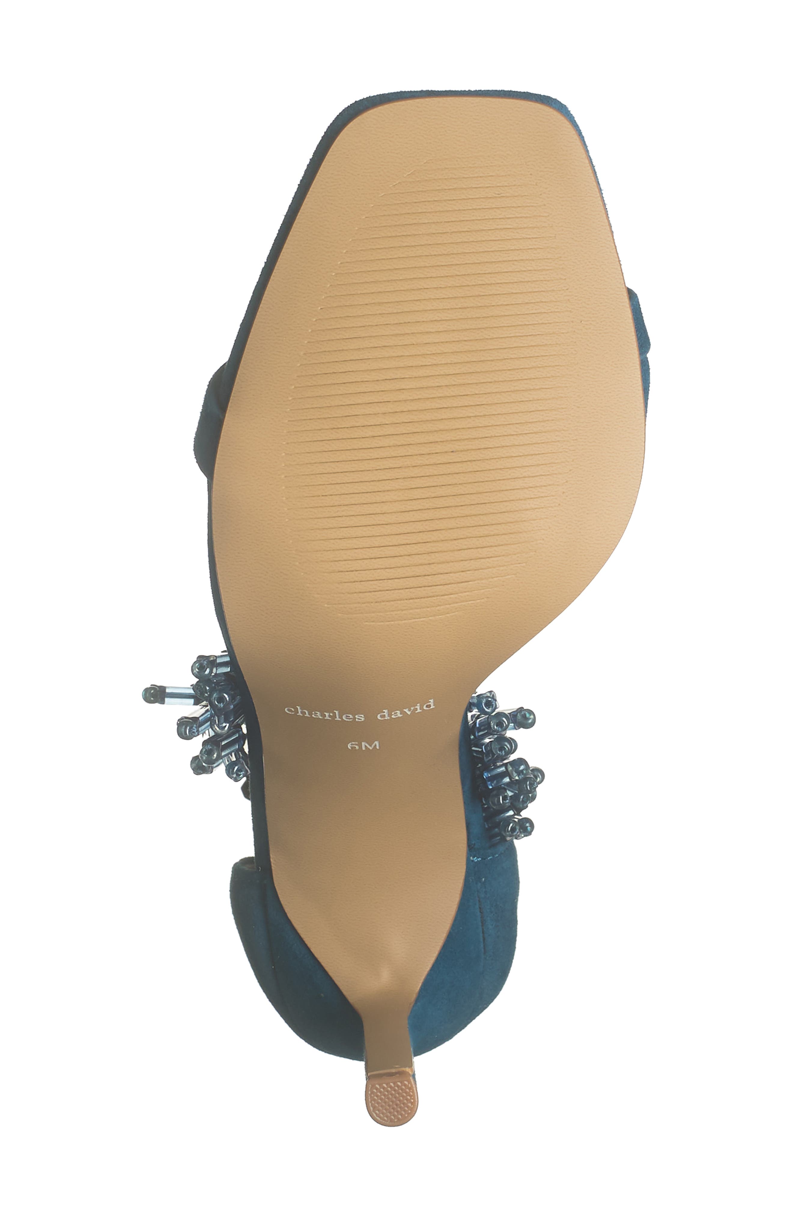 Enrich Beaded Fringe Sandal, Alternate, color, DEEP OCEAN SUEDE W/ BEADING