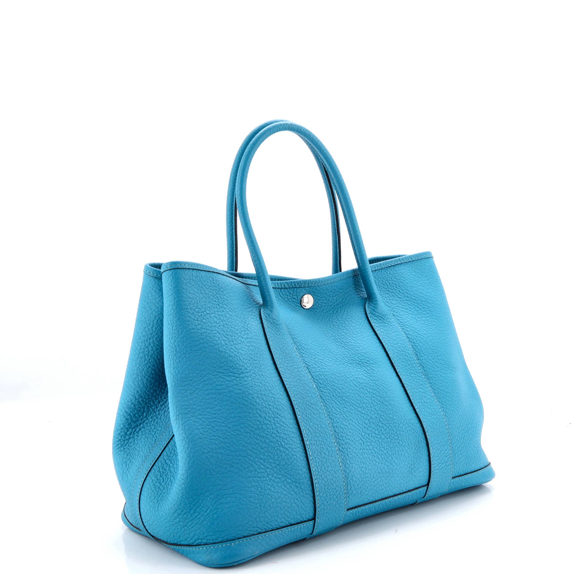 Pre-Owned Hermes Garden Party Tote Leather 36, Alternate, color, Turquoise
