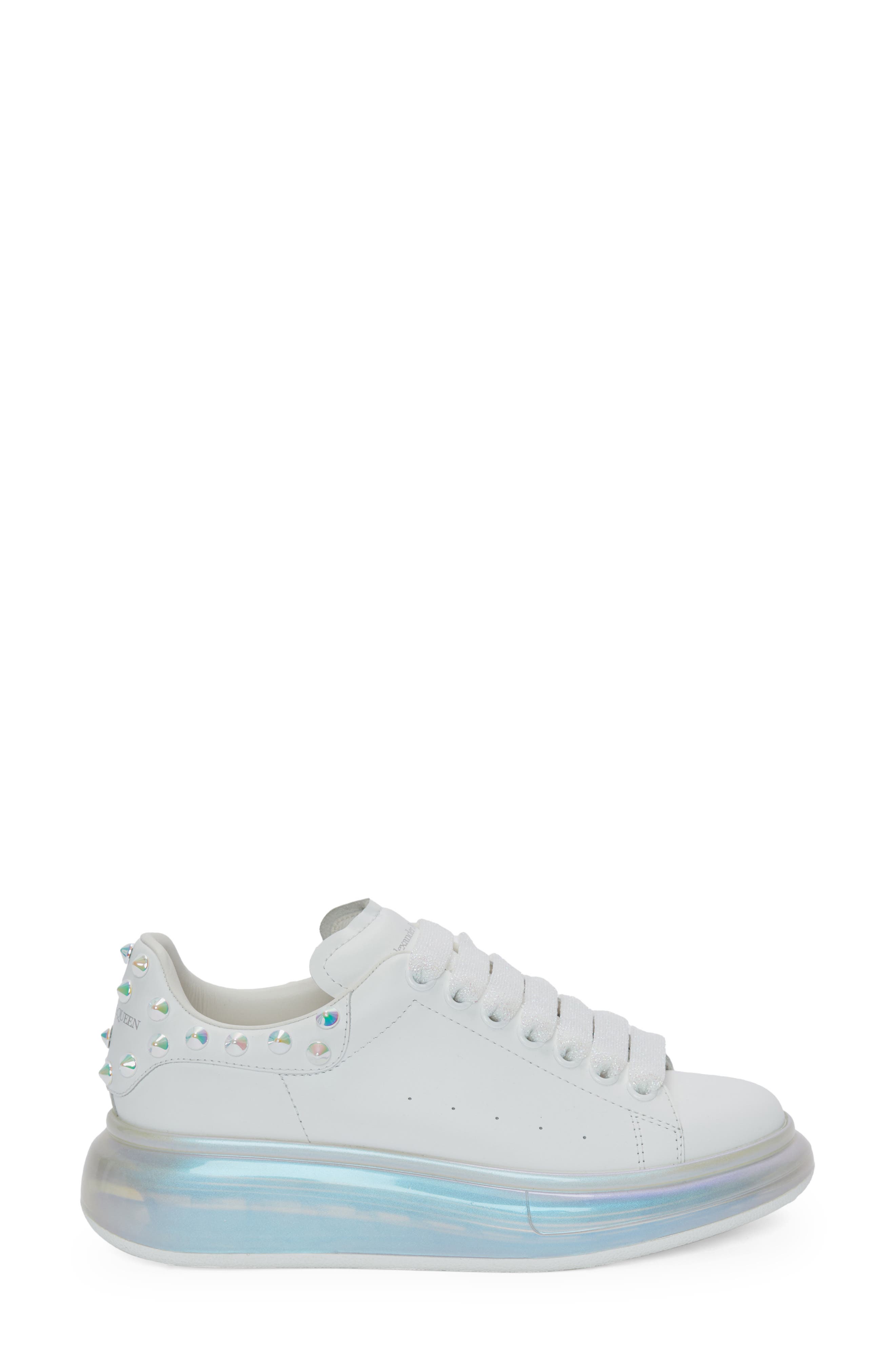 McQueen Alexander McQueen Iridescent Oversize Bubble Sole Platform Sneaker, Alternate, color, White/ Pearl