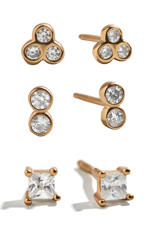 Beckett Set of 3 Water Resistant Stud Earrings