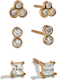 BaubleBar Beckett Set of 3 Water Resistant Stud Earrings