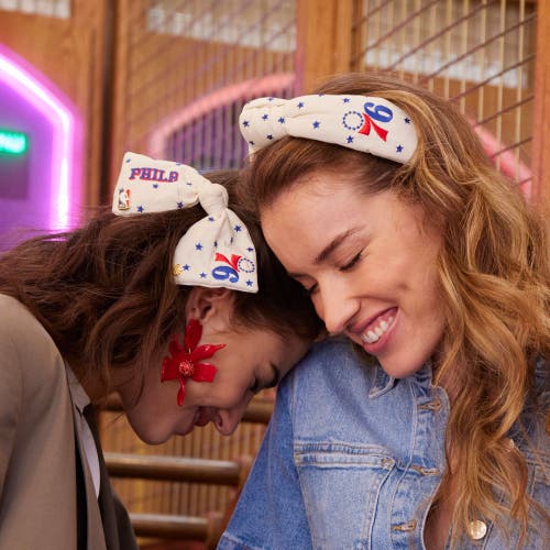Lele Sadoughi Nba Philadelphia 76ers Bow Barrette In White