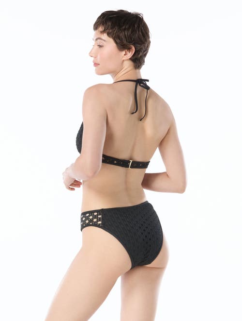Carmen Marc Valvo Crochet Halter Bikini Top