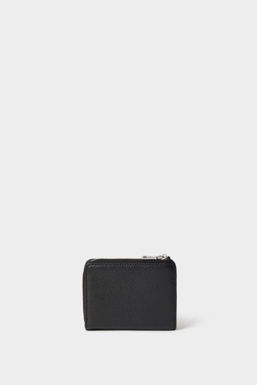 Osprey London The Core Medium Leather Zip Matinee Purse In Black