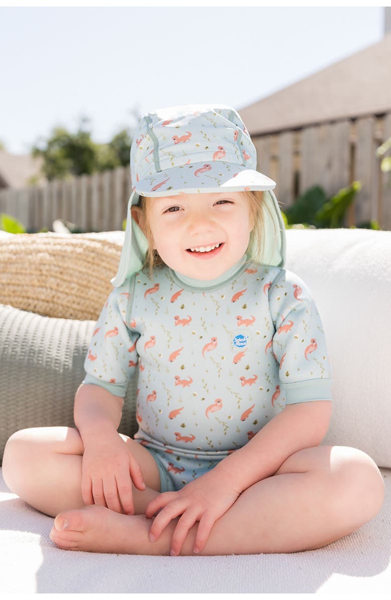 Splash About Happy Nappy Wetsuit with Reusable Swim Diaper, Alternate, color, Playful Otters