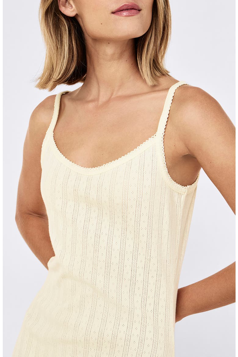 Imogen Cotton Pointelle Nightgown, Alternate, color, BUTTERCUP