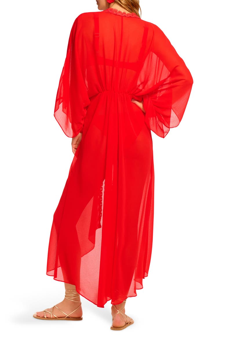 Raelynn Lace Trim Cover-Up, Alternate, color, FLAME