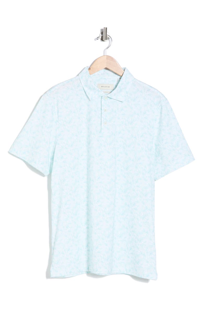 Bugatchi OoohCotton<sup>®</sup> Floral Stretch Cotton Knit Polo, Main, color, Menthol